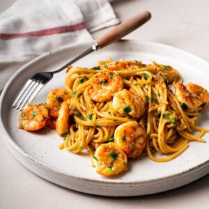 Prawns and calamari spaghetti
